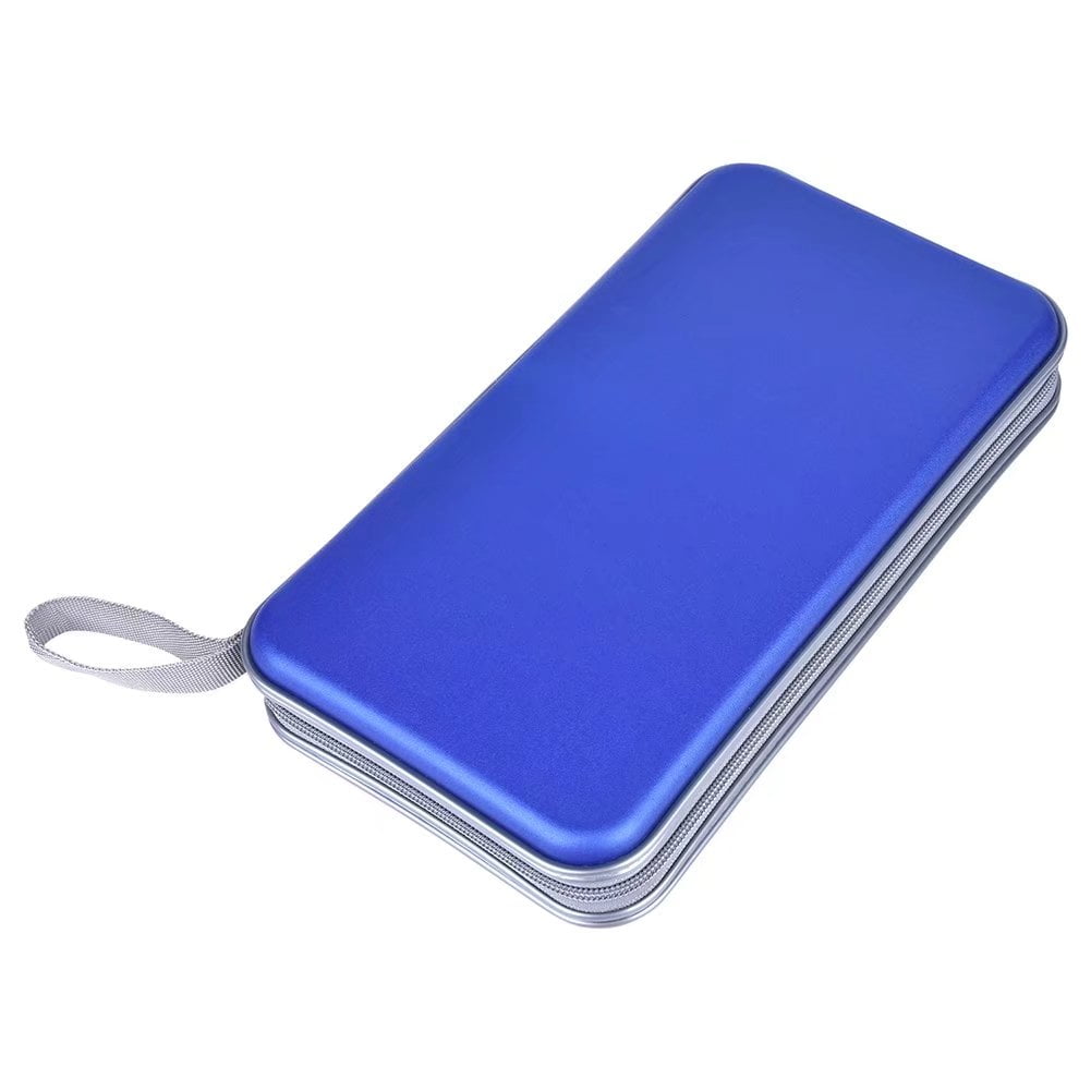 (2 pack) 72 Capacity CD Case, Blue Hard Plastic CD/DVD Disc Storage Holder Portable Wallet