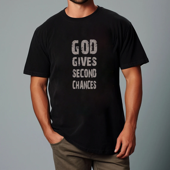 God Gives Second Chances Faithful Message of Redemption Unisex Tee,S- 5XL