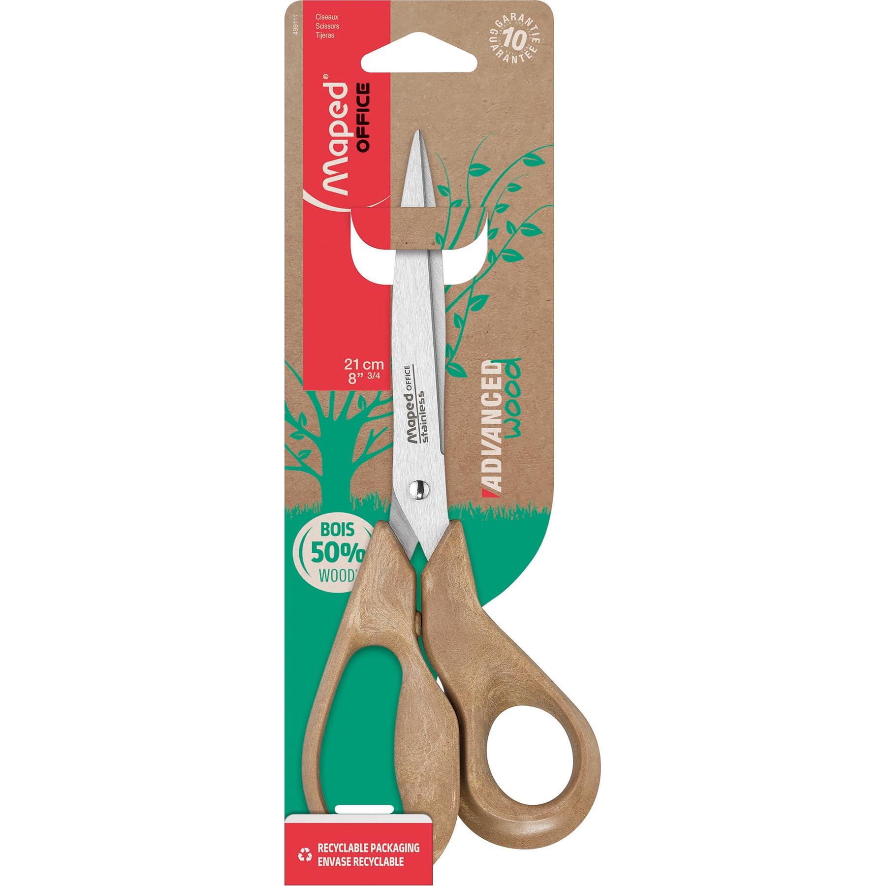 Maped Advanced Eco-Friendly Multipurpose 8-1/4" Scissors, Pack of 6