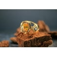 thumbnail image 2 of Roarsilver Exquisite Ring: 925 Sterling Silver with Gold Plating and Orange Zircon Stone | 11, 2 of 5