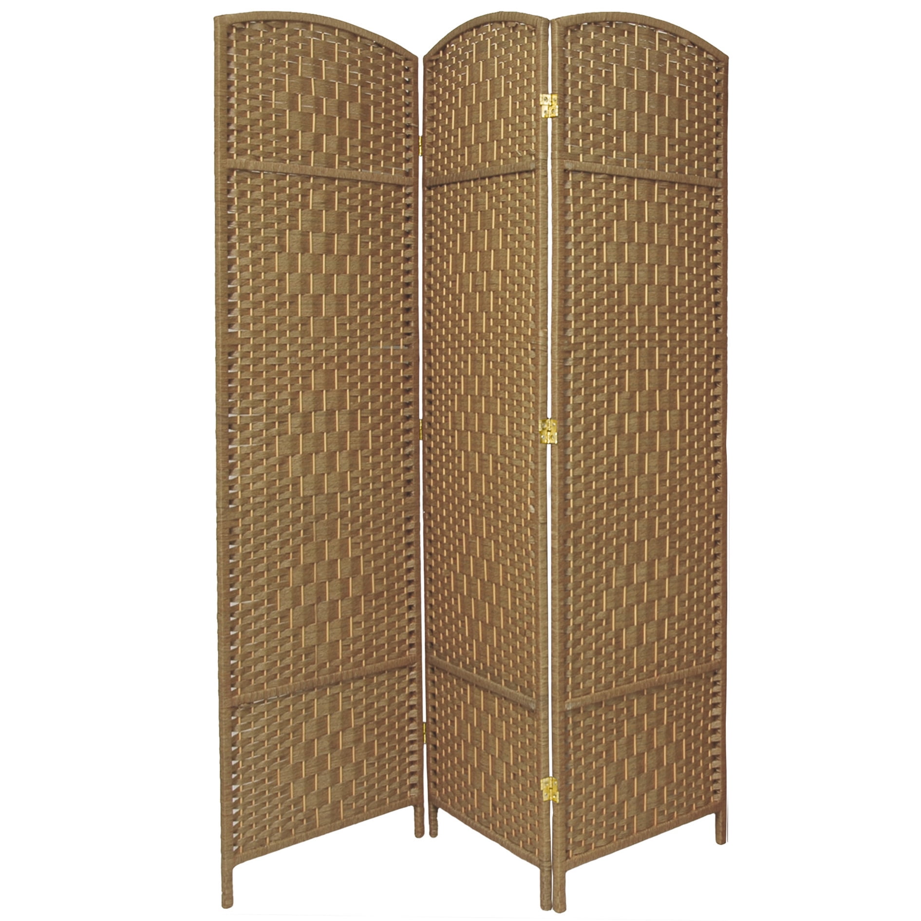 Oriental Furniture 7 ft. Tall Diamond Weave Room Divider - Natural - 3