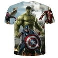 thumbnail image 2 of Camiseta de superhéroes de Marvel, camisetas de Hulk para niños, camisetas de Spiderman, Capitán América, camisetas de verano de manga corta para niños, Tee12T Gao Jinjia LED, 2 of 2