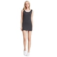 thumbnail image 5 of LiangRou Women's Mini-Ribbed Stretch Scoop Neck Extra Long Tank Top Dark Gray Medium (US 8 10), 5 of 8