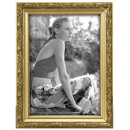 Bezel Series Wood Frame, for a 4x6" Photograph, Color/Style: Gold
