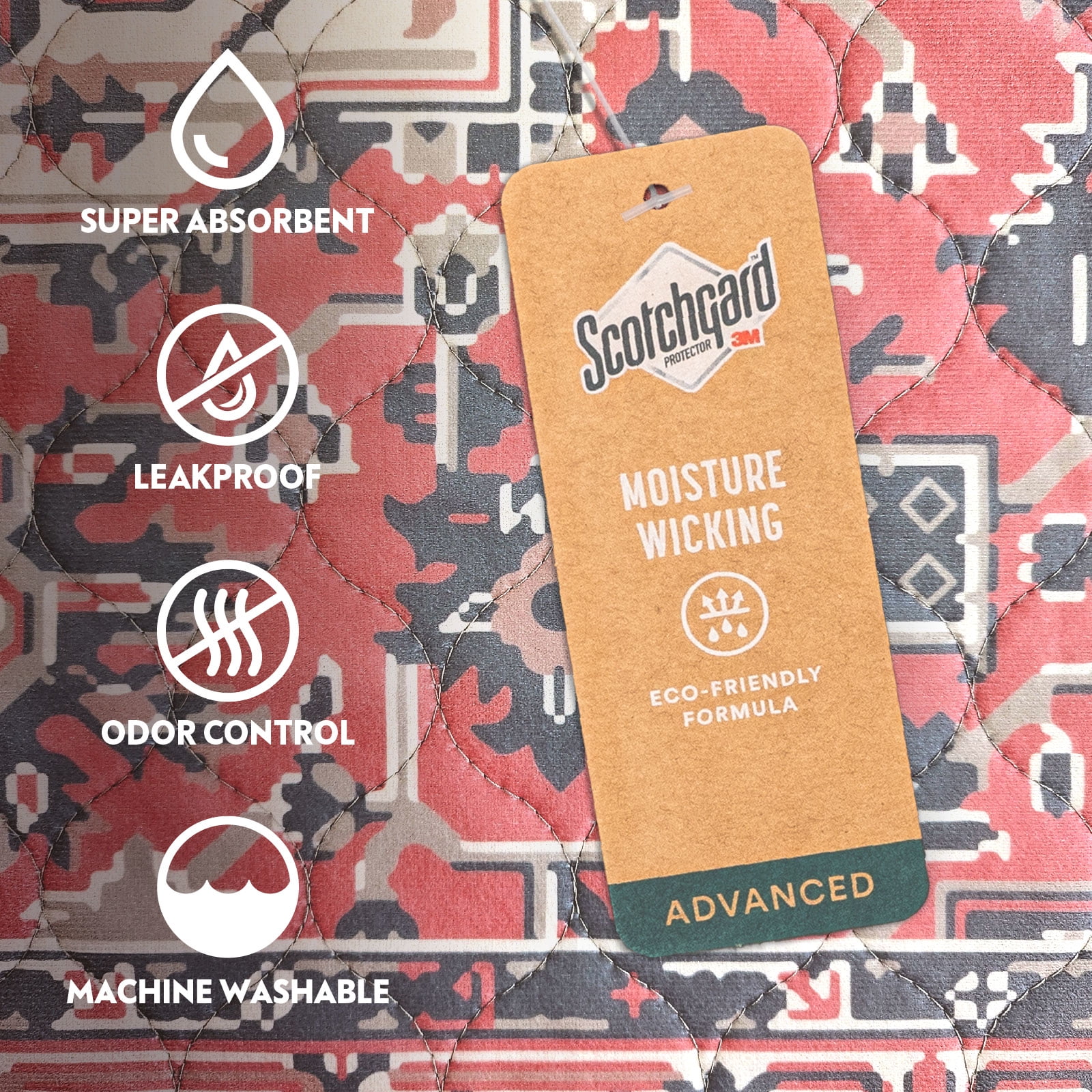 Paw Inspired Washable Dog Pee Rugs Washable Pee Pads 36x36” (2 Pack) | Reusable Puppy Pads for Potty Training, Whelping, Waterproof Mat | Leakproof, Non-Slip Liner (Persian)