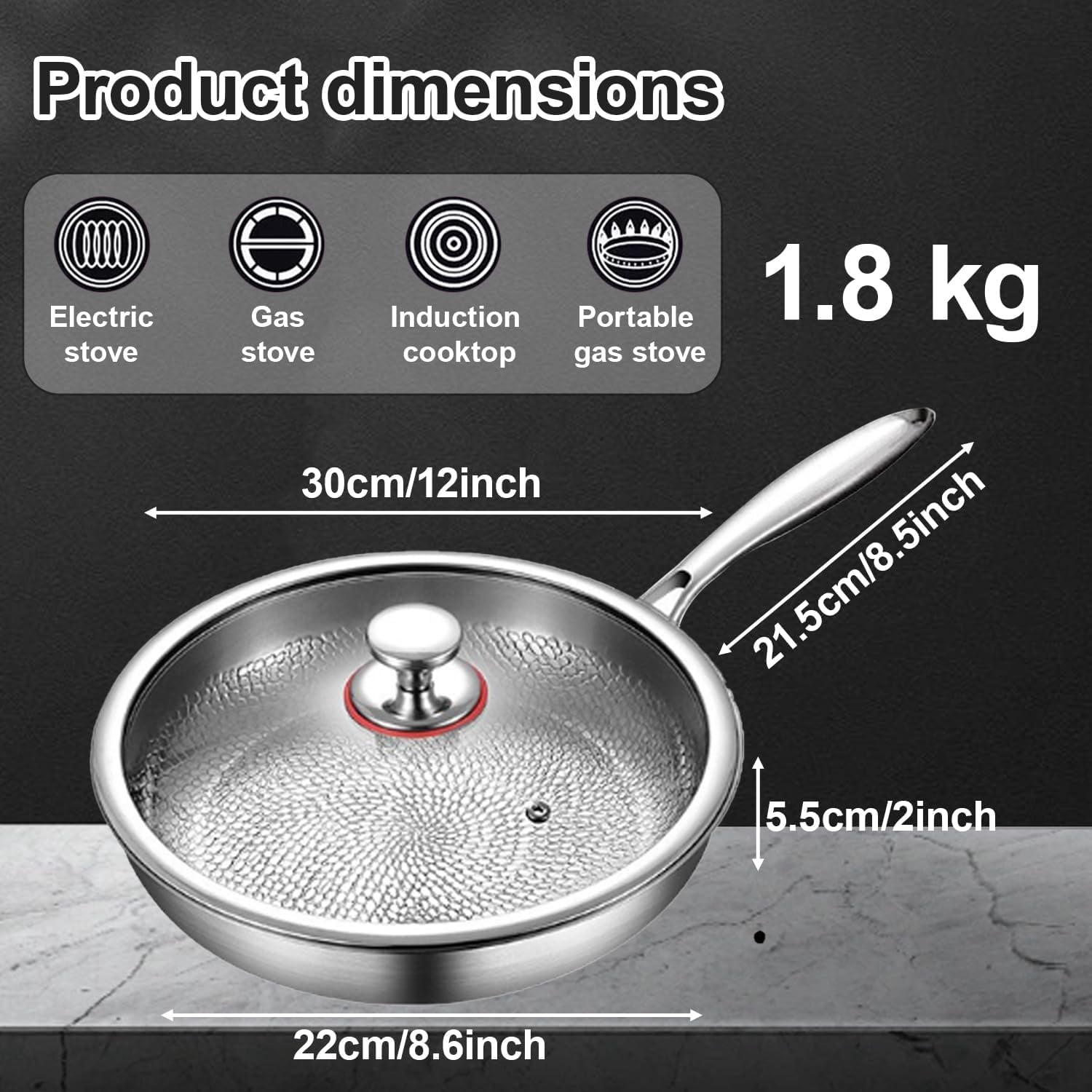 Titanium Fry Pan Non Stick Frying Pans with Lids Induction Compatible Egg Frying Pan for Ease of Cleaning Titanium Cooking PanTitanium,11 inch