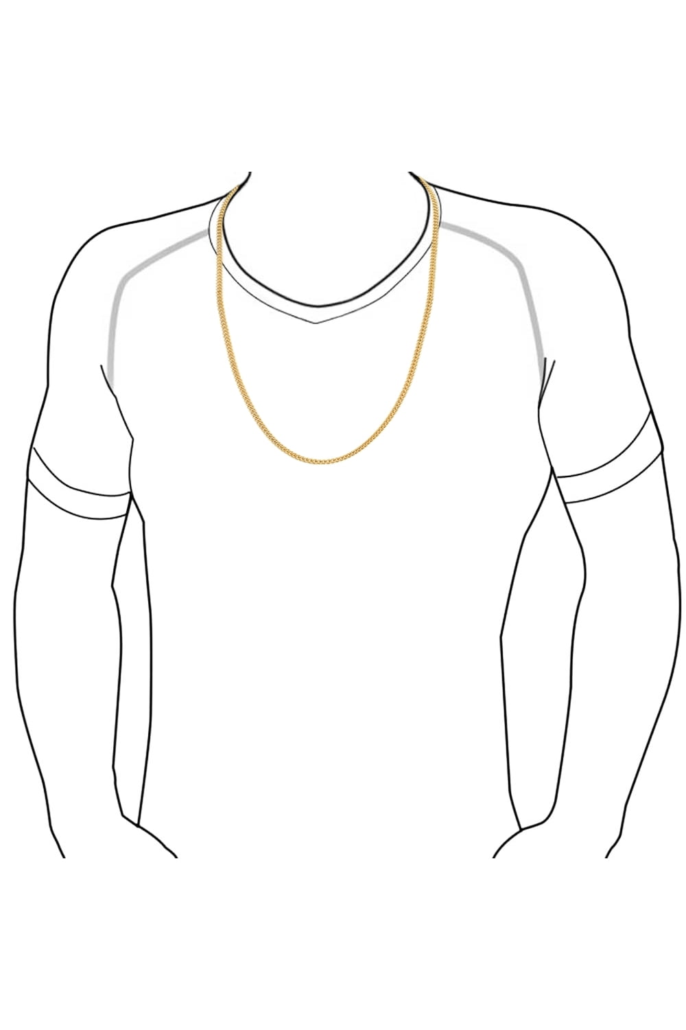 Men's Stainless Steel Gold-Tone 24" Flat Curb Chain Necklace - Mens Necklace