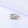 thumbnail image 1 of White Gold Bow Tie Hello Kitty Ring Multicolor Cubic Zirconia Necklace Fashion Jewelry pink, 1 of 5