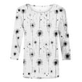 thumbnail image 4 of Dasayo White Women's Tops and Blouses Summer 3/4 Sleeve Graphic Prints Crewneck Blouses Tee Shirts Womens XL, 4 of 9