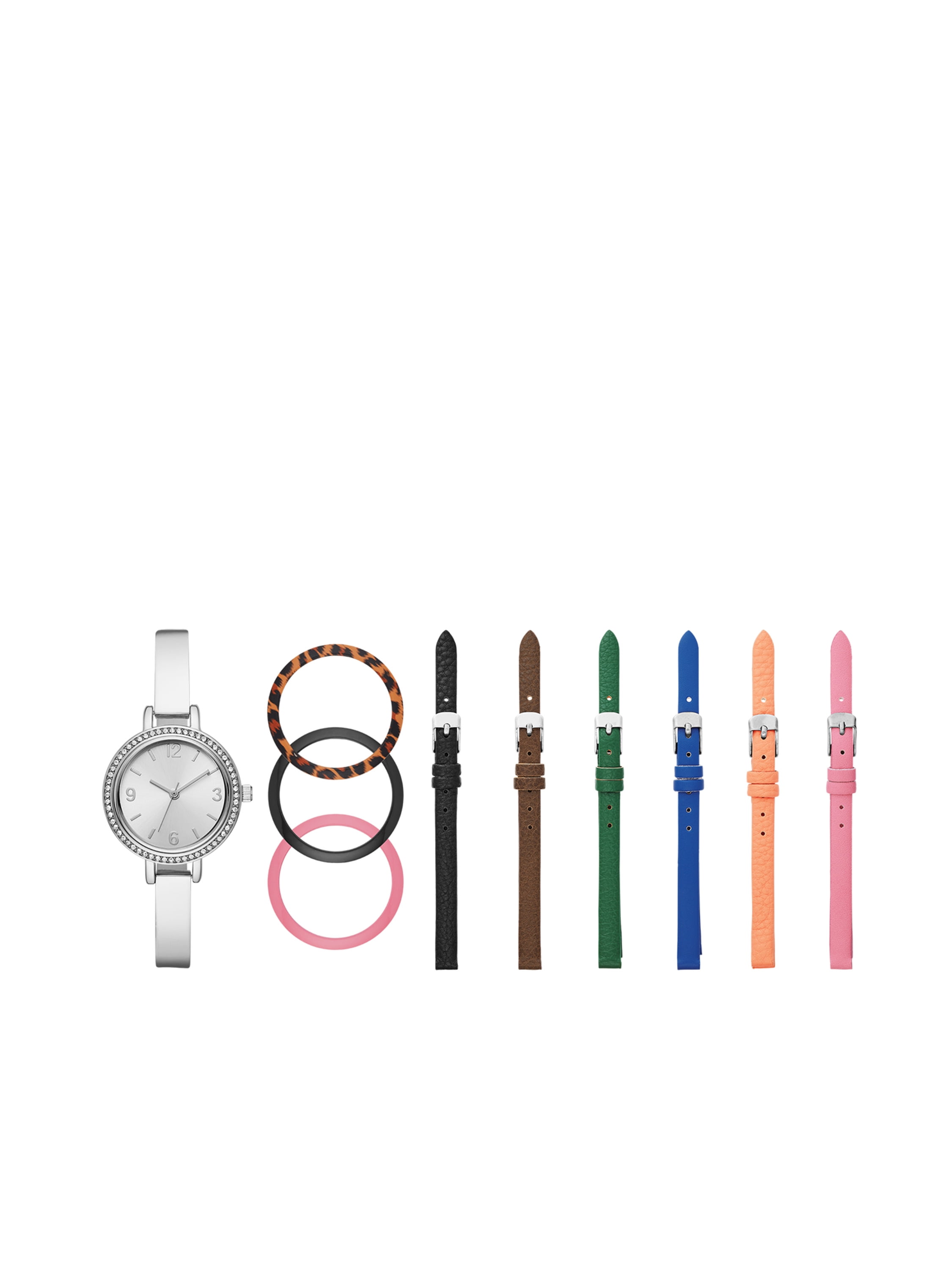 Time and Tru Time and Tru Interchangeable Bezel and Strap Watch Set