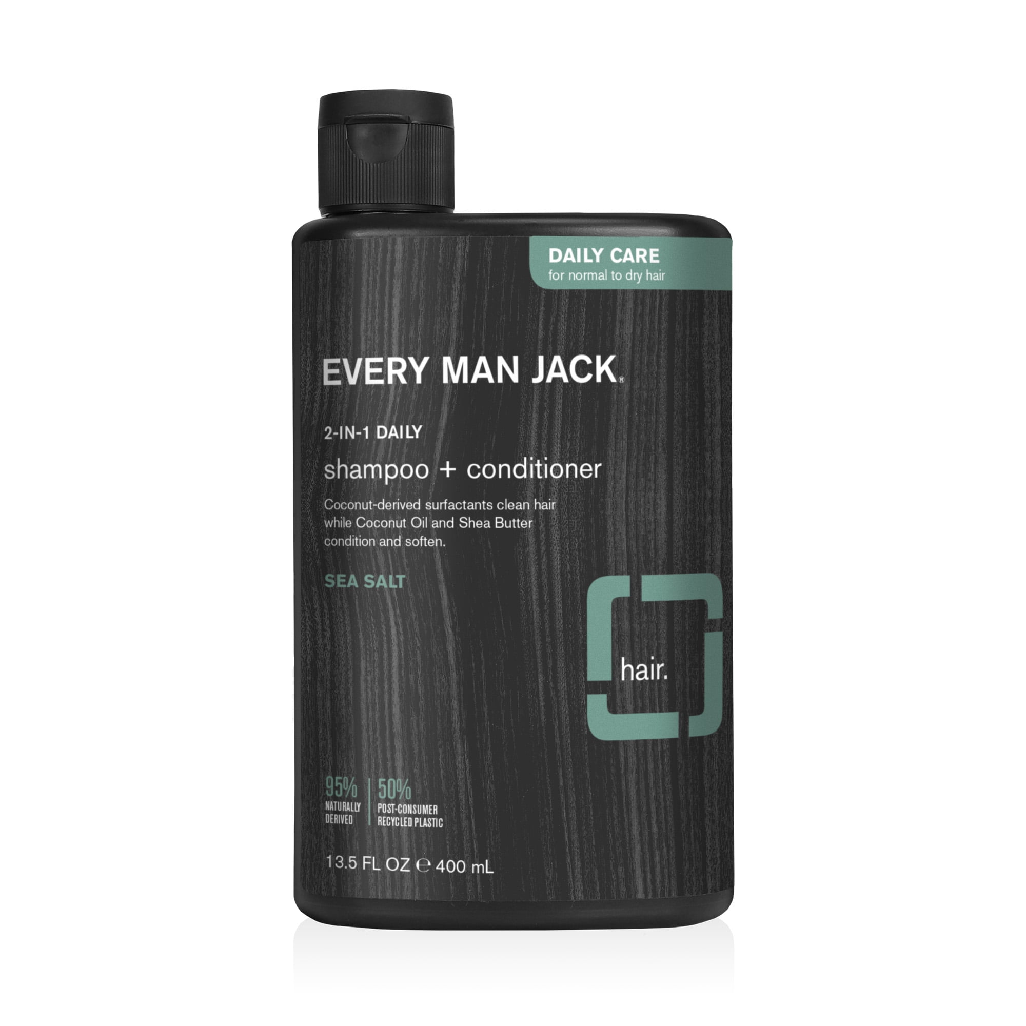 Every Man Jack Sea Salt Daily 2-in-1 Shampoo and Conditioner for Men, Naturally Derived, 13.5 oz