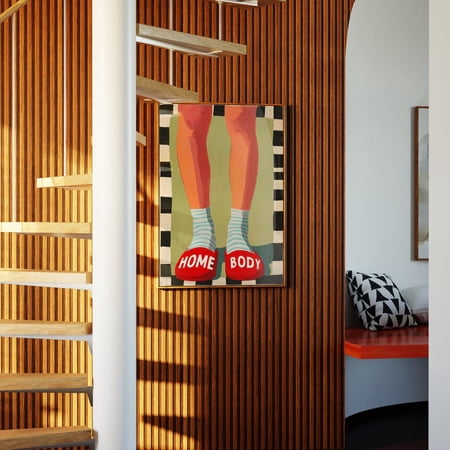 Home Body Slippers Wall Art Print Cozy Self Care Decor Unframed Paper Print