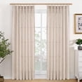 thumbnail image 2 of White Pinch Pleated Curtains 84 Inch Long, Linen Living Room Pleat Curtains Back Tab Light Filtering Privacy Window Drapes, 40W X 84L, 2 Panels, 2 of 10