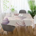thumbnail image 3 of Yayeee Tablecloths 54" x 72" Rectangle Wrinkle Resistant Party Table Cover, Purple Watercolor Seashells, 3 of 8