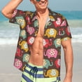 thumbnail image 7 of Pofeuu Cute Elephants Print Hawaiian Shirt for Men Sleeves Casual Button Down Summer Beach Dress Shirts T-Shirts,Small, 7 of 7