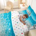 thumbnail image 5 of Manfei Lovely Seashell 7-Piece King Bedding,Kawaii Starfish King Bed in a Bag,Light Blue,Polkadot Reversible, 5 of 8
