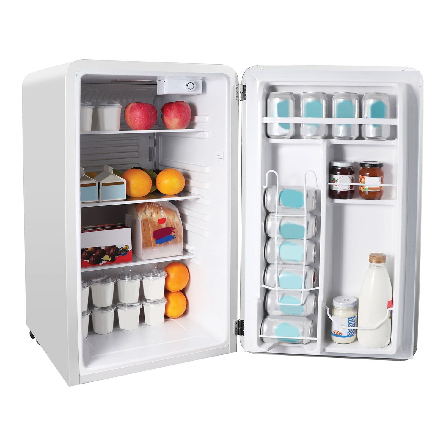 Magic Chef 0.7-cu. ft. 700-Watt Retro Countertop Microwave and 3.2-cu. ft. Energy-Star Certified Retro Mini Fridge Kit, White