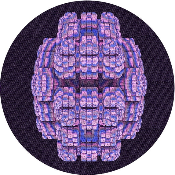 Ahgly Company Indoor Square Patterned Deep Purple Area Rugs, 3' Square