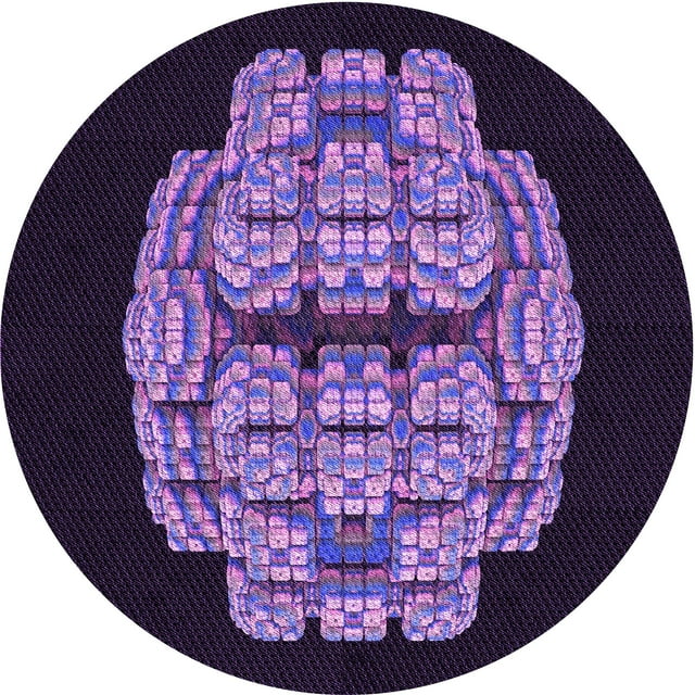Ahgly Company Tapis Rond Lavable en Machine Intérieur Transitionnel Violet Profond, 5 Pieds Rond