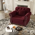 thumbnail image 4 of CQSXDA Velvet Sofa with Nailhead Trim and Rolled Armrests 41.3 Inch Design with Accent Pillows，Burgundy, 4 of 9