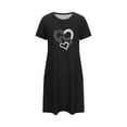 thumbnail image 4 of Sakmal Womens Moomoo Nightgowns Soft Short Sleeve Valentines Love Nightwear Knee Length Heart Print Ladies Nightgown L, 4 of 6
