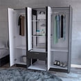 thumbnail image 4 of FM FURNITURE Guajira Modern 6-Door Wood Bedroom Armoire in Black Wenge, 4 of 7