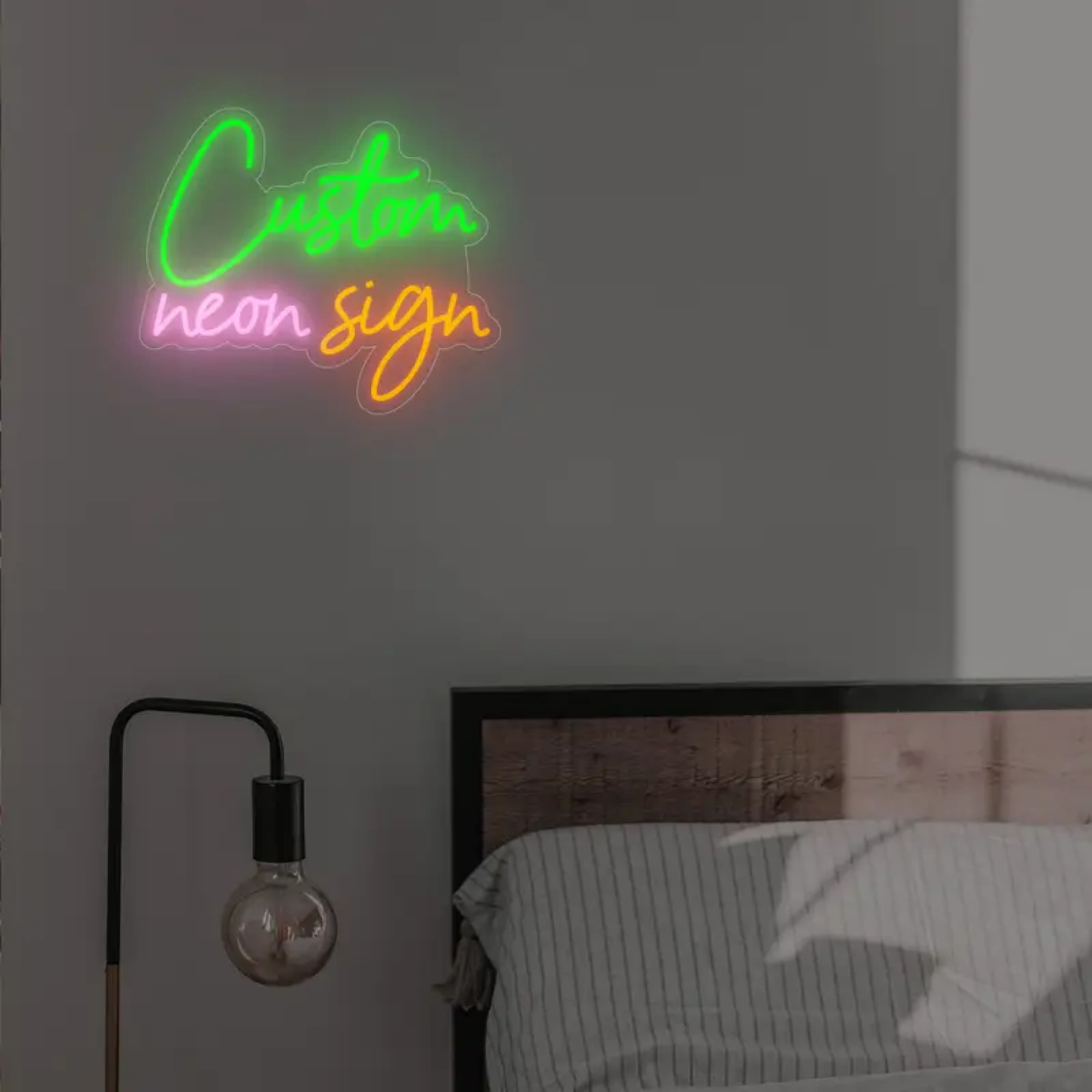 UPONRAY Two Lines Multicolor Custom Neon Signs, Usb Powered with Adjustable Brightness Wall Decor for Gifts, Ice Blue + Pink