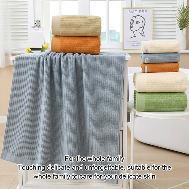 facefd 2 Pieces/Set Cotton Bath Towel Soft Replacement Rectangular Home Bathing Shower Face Towel Washcloth Accessories Green