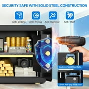 BESAFETY 2.5 Cuft Safe Box, Digital Keypad Home Security Safe With Fireproof Waterproof Bag & Adjustable Shelf
