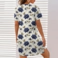 thumbnail image 4 of QIPOPIQ Robes pour Femmes Longues Fluides Robe à Étages Manches Courtes Imprimé Bohème Robe de Plage Robe d'Été Robe Longueur Genou Offres 2023, 4 of 6