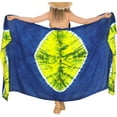 thumbnail image 2 of HAPPY BAY Women's Swimwear Summer Wraps Beach Bikini Long Vacation Swim Cover up Pareos Bathing Suit Beachwear Sarong Coverups One Size Lemon, Tie Dye, 2 of 5