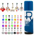 thumbnail image 1 of BodyJ4You 65 Belly Button Rings Dangle Barbells 14G Acrylic Clear CZ Crystals Navel Body Jewelry, 1 of 6
