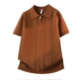 thumbnail image 2 of VgaVtl Polo Shirts for Men Summer Short Sleeve Knit Shirts for Men Solid Casual Breathable Collared Zipper, 2 of 5