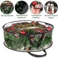 thumbnail image 3 of 4 bolsas de almacenamiento transparentes para coronas navideñas, contenedor de almacenamiento de coronas navideñas de 24x8 pulgadas, protector de coronas de PVC resistente con asa (negro), 3 of 5