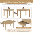 thumbnail image 5 of Tensun 5-Piece Farmhouse Dining Set Round Extendable Table with Four Upholstered Chairs and 2 Drawers, Natural Wood Wash Finish, Ideal for Dining and Living Room, 5 of 5