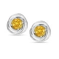 thumbnail image 5 of LeCalla 925 Sterling Silver 6MM Round Citrine Gemstone Love-Knot Stud Earring Jewelry Gifts for Women and Teen 12MM, 5 of 7
