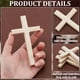 thumbnail image 3 of 6 cruces de madera para pared, color beige, pequeñas, para oración, decoración colgante para el hogar, ideales para Pascua, meditación, bodas, fiestas, Navidad y como regalo. Medidas: 6,9 x 11,9 cm., 3 of 9