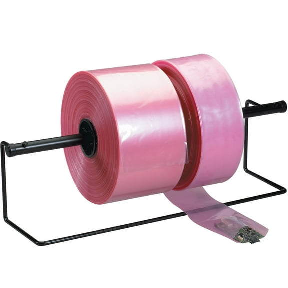 The Packaging Wholesalers Anti-Static Poly Tubing 2 Mil 8" x 2150' Pink 1/Roll PTAS0802