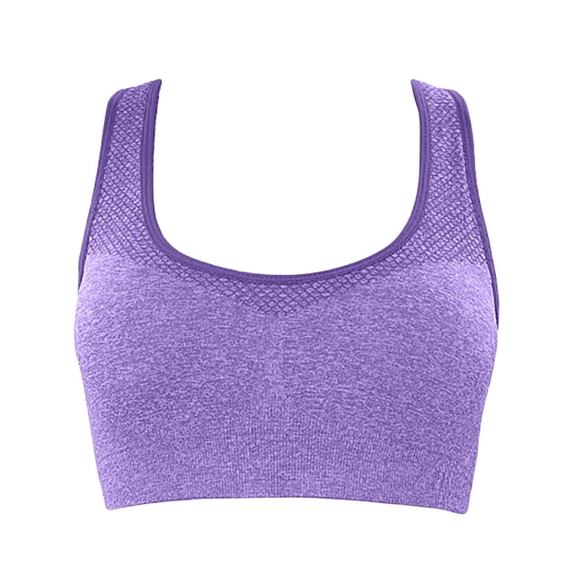 Besolor Racerback Sports Bra for Women - Comfortable Sleep Bra Yoga Bra Medium Support Padded Workout Tank Tops Purple
