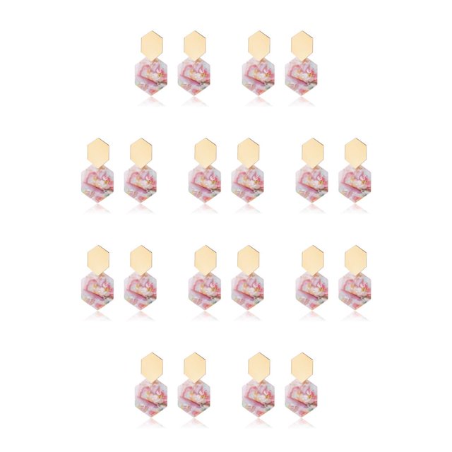 Qarigey Pendientes colgantes Estilo Ins Colgante Colgante Accesorios populares Acrílico Geométrico Pendiente diario Hexágono Gancho para la Type4 NO4