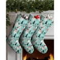 thumbnail image 3 of Christmas Stockings Santa and Snowman Pattern Blue 3 Pack 14.8 Inch, 3 of 5