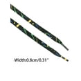 thumbnail image 3 of Colored Printed Flat Shoelaces Splashing Ink Shoe Laces for Sneakers 2 Pairs Black-Green Yellow Blue 120cm/47.24", 3 of 4