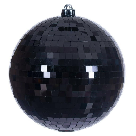 8" Black Mirror Ball Ornament