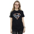 thumbnail image 3 of DC Comics Womens Superman Floral Logo 2 Cotton Boyfriend T-Shirt, 3 of 4