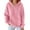 Pink, variant on Hoodie Womens Pink Ribbed Hoodies Long Sleeve Tops Womens Pullover Sweatshirt Cute Hoodies for Women XXL