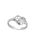 thumbnail image 4 of White Cubic Zirconia Heart Sparkle Promise Ring .925 Sterling Silver Band Jewelry Female Male Size 5, 4 of 4
