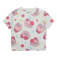thumbnail image 6 of Kirby Character & Stars All-Over Print Women's White Crew Neck Short Sleeve Baby Tee-XXL, 6 of 7