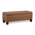 thumbnail image 1 of Bouclair Rust Faux Leather Storage Bench, 1 of 6