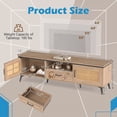 thumbnail image 4 of Mid Century Modern TV Stand for TVs up to 65 Inch, Entertainment Center Media Console Table with 2 Rattan Door and Drawer,Oak, 4 of 9