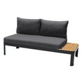 thumbnail image 2 of Portals Outdoor Sofa in Black Finish with Natural Teak Wood Accent and Grey Cushions, 2 of 5